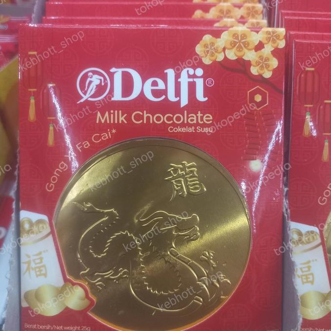

IMLEK !! Delfi Milk Chocolate Big Coin Imlek 40 x 25gr | Cokelat Susu Koin TERLARIS