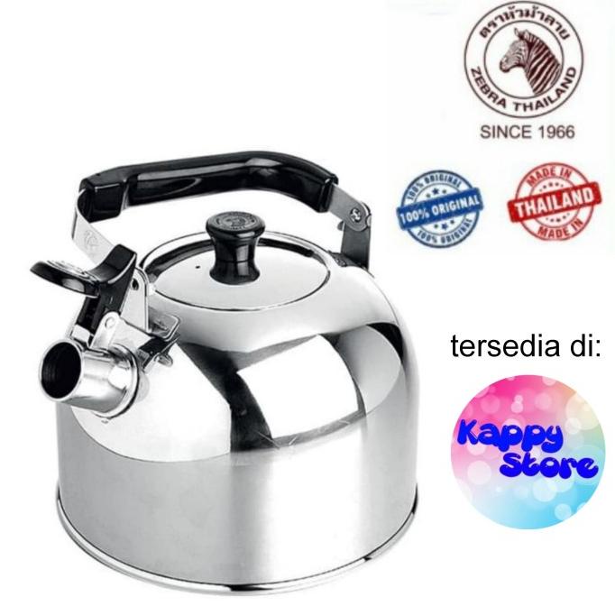 ZEBRA WHISTLING WHISTLE KETTLE TEKO BUNYI STAINLESS 6 LITER ORIGINAL KIFTIYAASHA