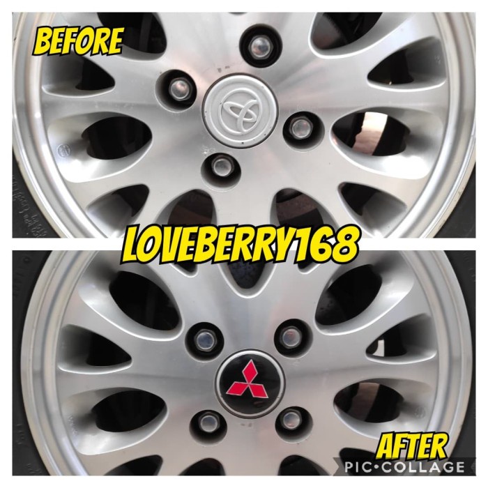 sticker stiker lapisan tutup dop velg mobil logo mitsubishi banibani1906