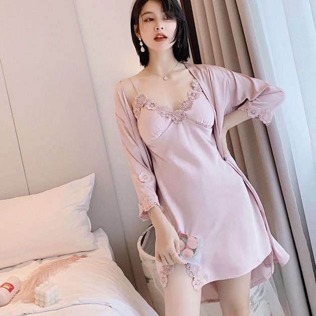 Flora Lingerie Nightwear 5 In 1 Set | Kimono Set Lingerie