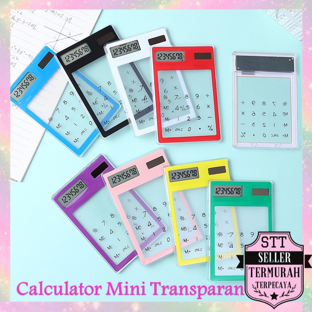

STT Kalkulator Mini Aesthetic Calculator Mini Portable Ultra Tipis Transparan 8 Digit L Touchscreen Kalkulator Kecil Tenaga Surya Simple Untuk Sekolah Dan Kantor