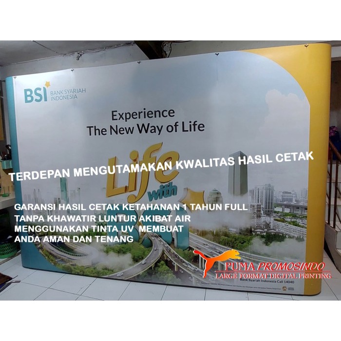 

Backwall, Backdrop Pameran, Backdrop portable modul 3x4 -Printing