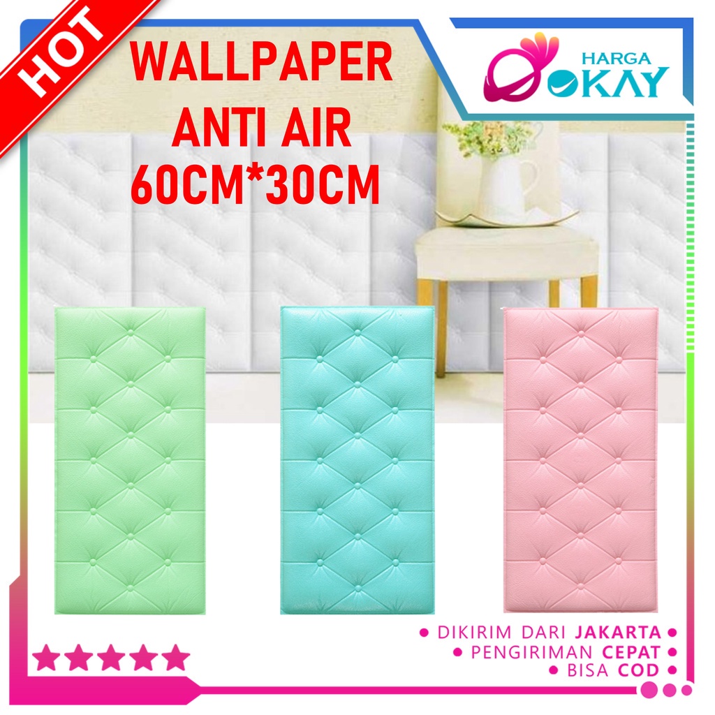 NEU HO WALLPAPER FOAM 3D WALL BORDER STICKER DINDING 3MM WALLBORDER 6MM STIKER DINDING KEDAP SUARA
