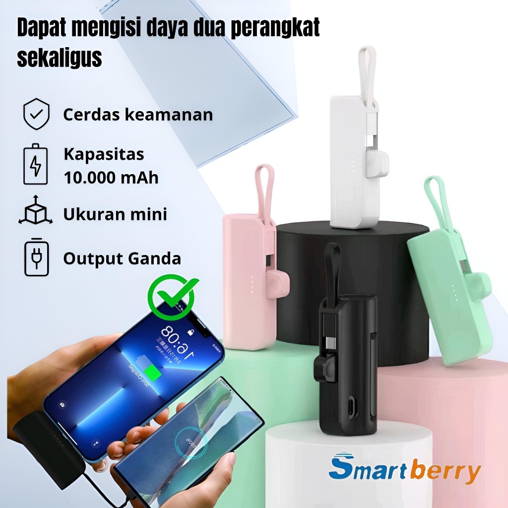 [ELECTROPICALLY] powerbank mini 2in1 smartberry / powerbank mini / powerbank travel / powerbank