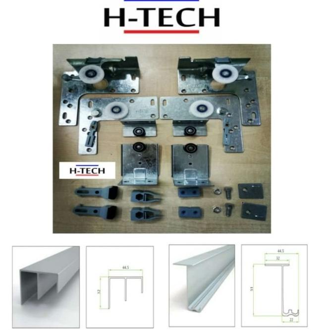 Rel Sliding H-Tech Roda Sliding Gantung 2 Pintu
