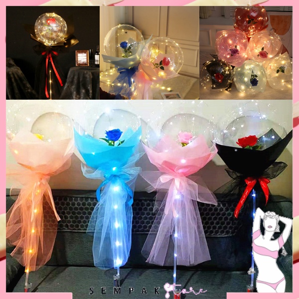 SS DIY Bucket Balon PVC Balon BOBO Bucket Balon Bunga mawar Bucket Balon Bucket Bunga Balon Warna bu