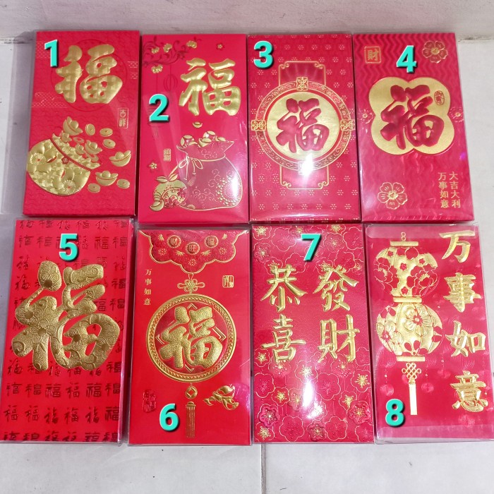 

New! Angpau Fuk Imlek Besar / Angpao Hok Besar / Amplop Imlek Fook Box Mica - Tulis Nomor 1-8 Limited