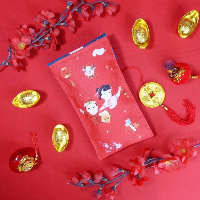 

New! angpao kain imlek cny /ampau tas amplop tahun baru cina Limited