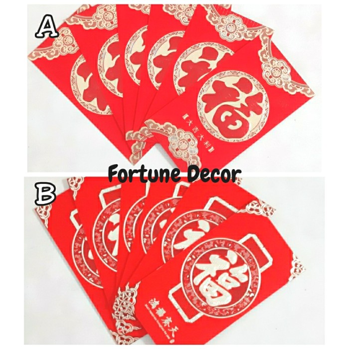 

New! Angpao imlek fu hoki besar isi 6 motif timbul - B Limited