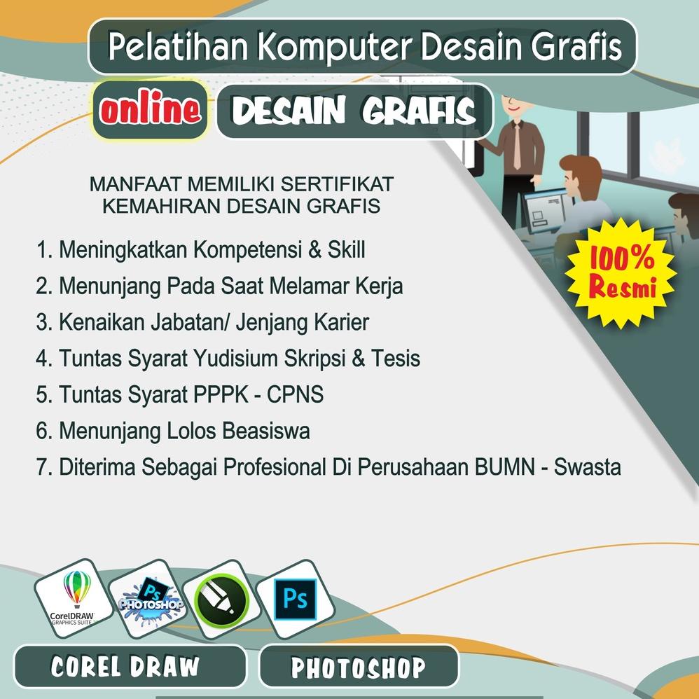 

Bisa COD PELATIHAN KOMPUTER DESAIN GRAFIS, SERTIFIKASI KOMPETENSI, UJIAN ONLINE Termurah