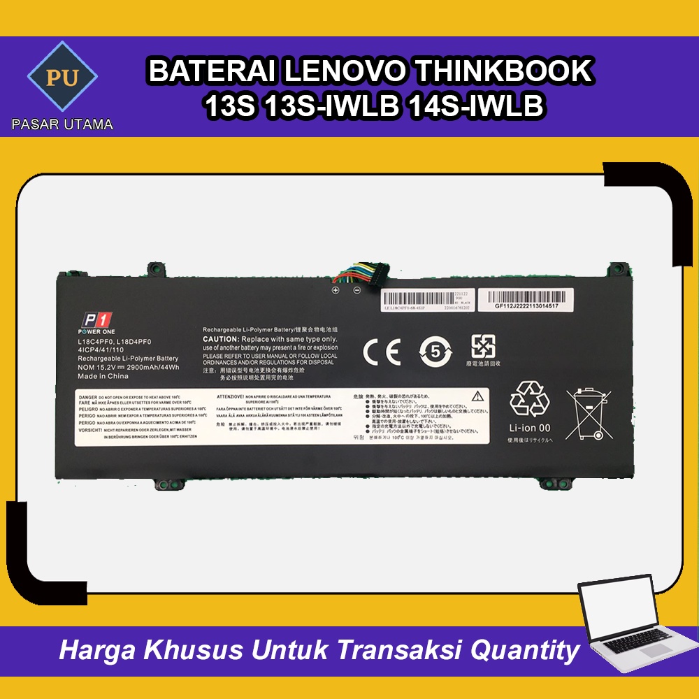 Baterai Lenovo ThinkBook 13s 14s V540S ThinkBook 13S-IWL L18D4PF0