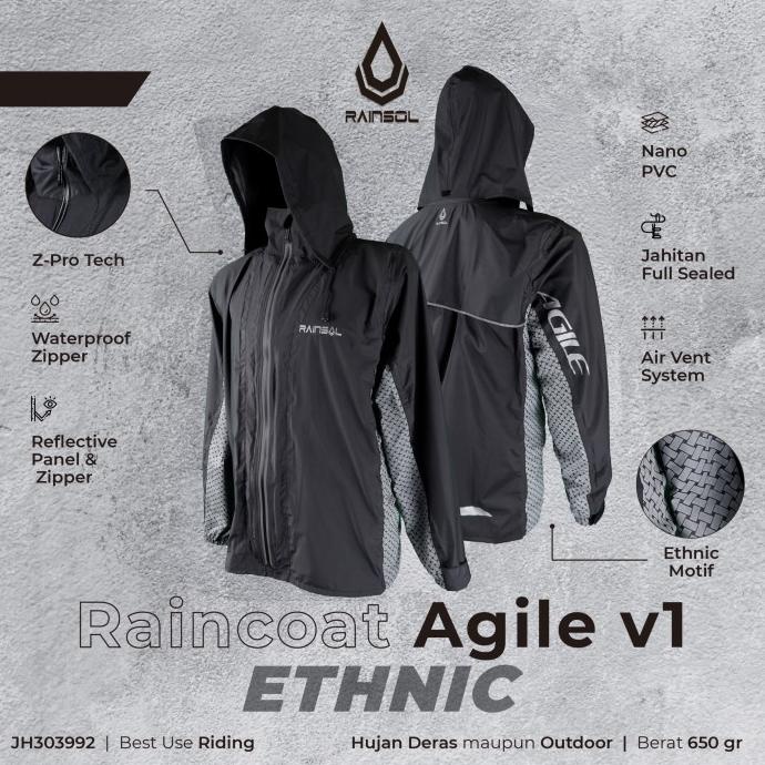 bir Rainsol Agile v1 | Jas Hujan Motor Dewasa | Double Sleting