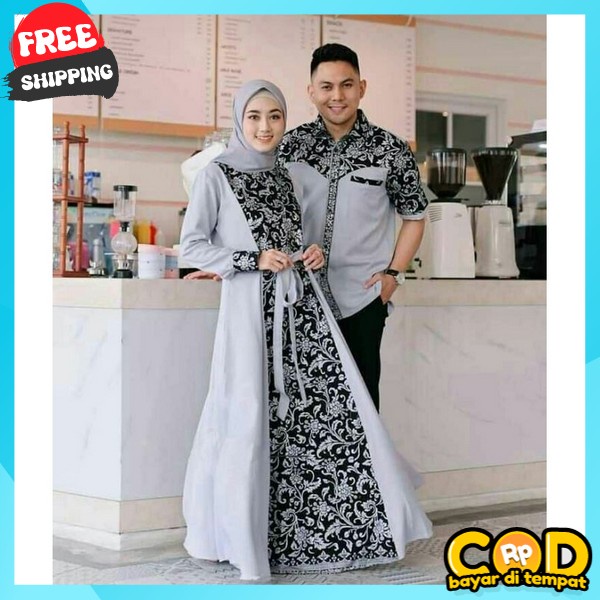 Gamies Kapelan Gamis Dan Koko Keluarga Pria Wanita Voupld Gamis Polos Coyple Gamos Dewasa Satu Pasan