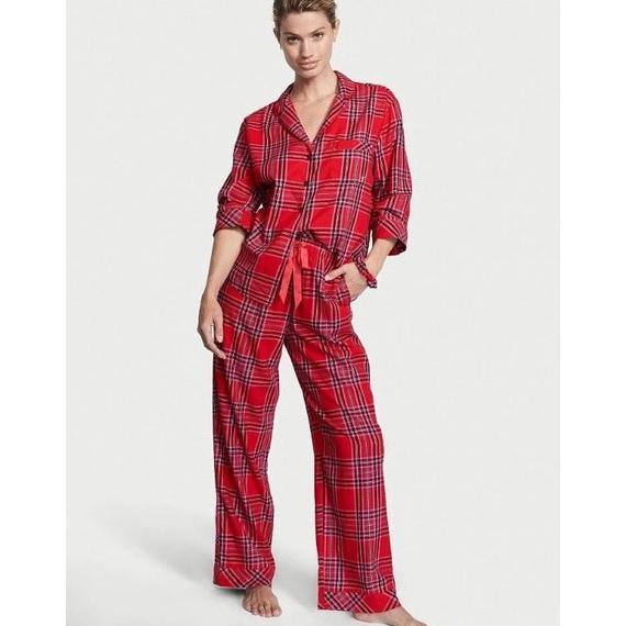 Baju Tidur Piyama Katun Victoria Secret Long Pajamas Set Original
