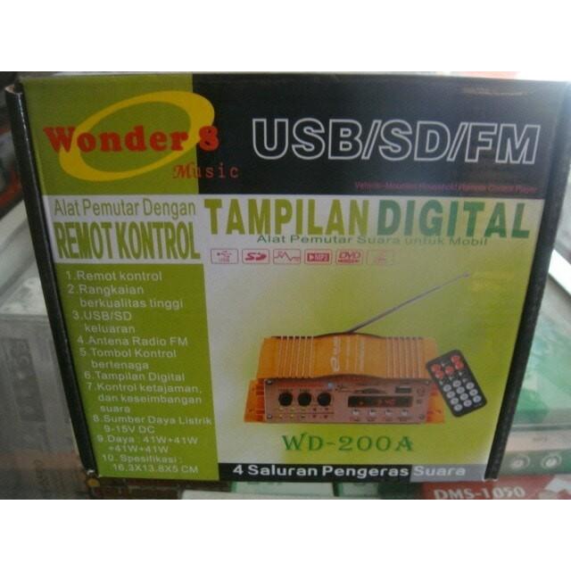 CAR POWER AMPLIFIER/AMPLI MOBIL USB/MP3/RADIO 4CH WONDER WD-200
