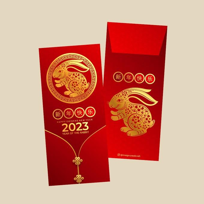 

New! Imago - Angpao Imlek 2023 Angpau Tahun Kelinci Premium Kelinci Emas Limited