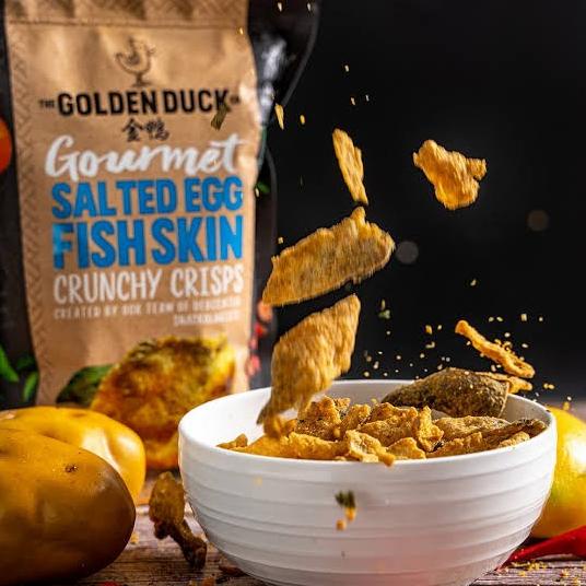 

READY STOCK GOLDEN DUCK GOURMET SALTED EGG YOLK FISH SKIN 125 GRAM (SINGAPORE) !!!!!