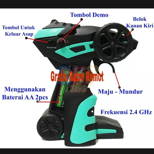 MAINAN MOBIL REMOT RC METAL RACING 2.4GHZ KELUAR ASAP KNALPOT DRIFT ON ORIGINAL TERBARU