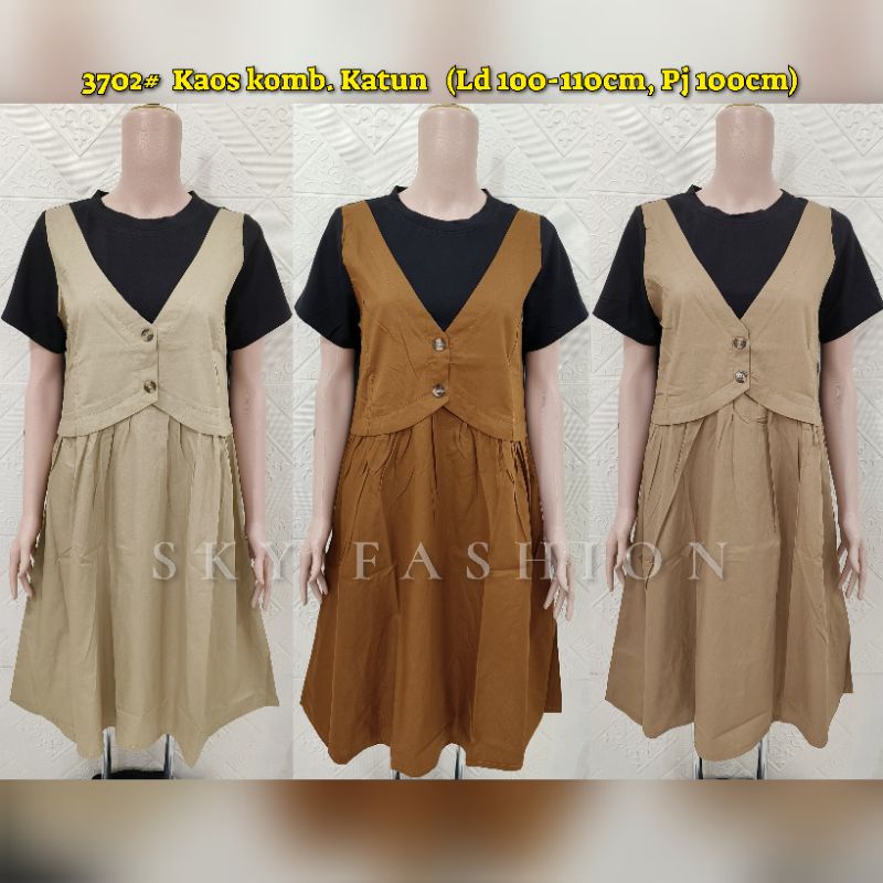 DRESS CASUAL WANITA/DRESS KATUN WANITA #3702