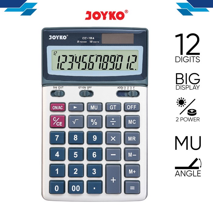 

CALCULATOR KALKULATOR JOYKO CC-19A 12 DIGITS ORIGINAL TERBARU