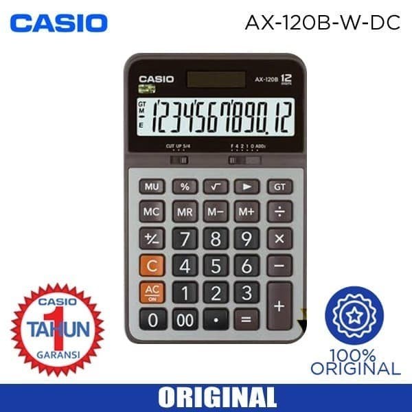 

CASIO AX 120 B - CALCULATOR DESKTOP KALKULATOR MEJA KANTOR AX-120B ORIGINAL TERBARU