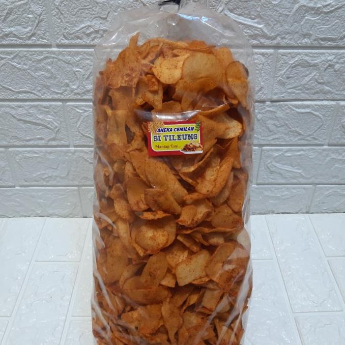 

NEW PRODUK KRIPIK SINGKONG SI TILEUNG PEDAS ASIN 1 BALL ISI 1,5KG !!!!!