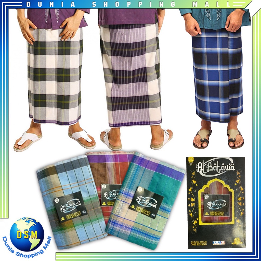 DSM Sarung Tenun Dewasa Murah Al Batavia Buat Oleh Oleh Lebaran 7000 Benang