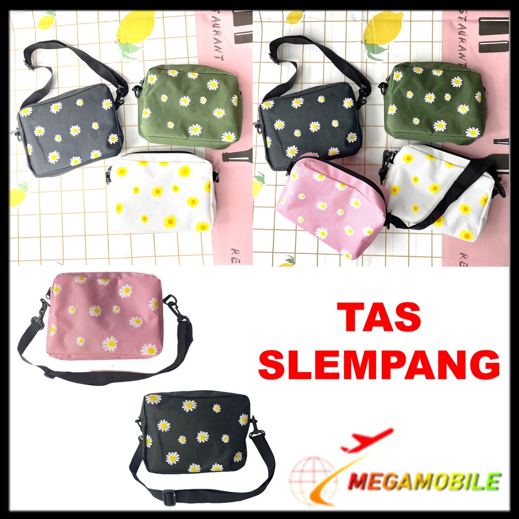 HPT Tas Slempang Wanita Daisy Korea Sling Bag Wanita Motif Bunga Kanvas Tas Fashion Wanita Tas Bahu 