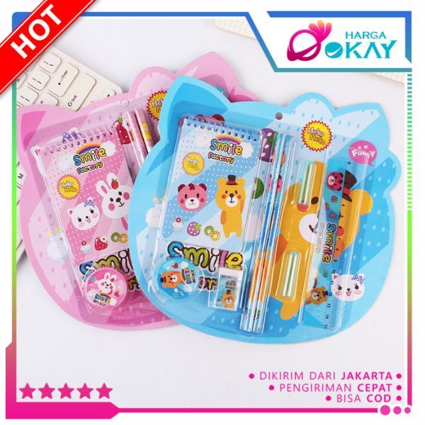 

HO Alat Tulis Set 8IN1 Stationery Set Lucu Karakter Kartun Perlengkapan Alat Tulis Sekolah Anak-Anak TK Souvenir Ulang Tahun Anak Alat Tulis 8 IN 1 Karakter