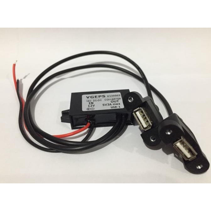 sto DC DC Step Down 12V ke 5V 3A Double USB Output untuk Gojek/ Grabbike