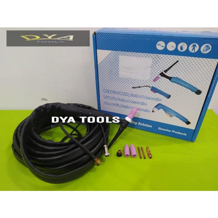 TIG TORCH WP9F (FLEXIBLE) 4 METER SINGLE CABLE STANG LAS ARGON