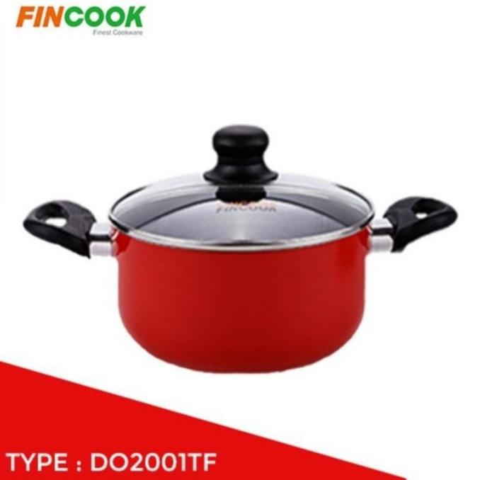 FINCOOK : DUTCH OVEN DO 2001 TF PANCI TEFLON DENGAN TUTUP KACA 20 CM ZEFANHENDARTO