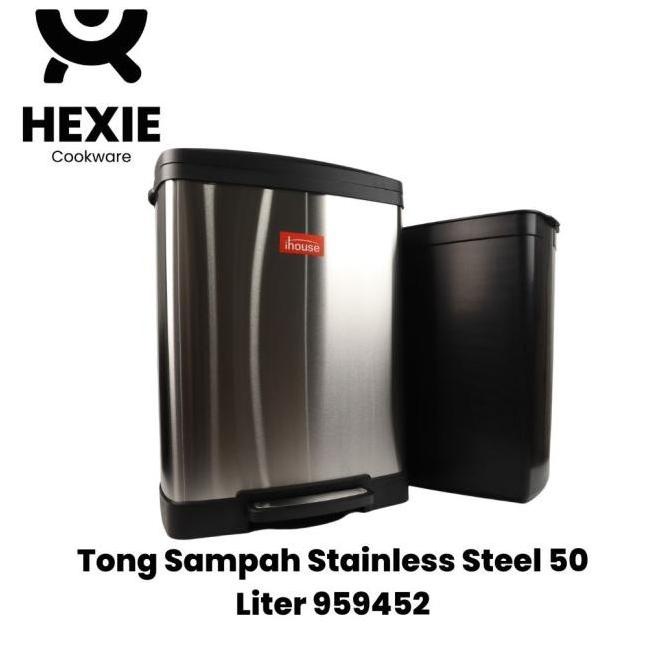 Dust Bin / Tempat Sampah Injak Besar Stainless Steel 50 Liter - 959452