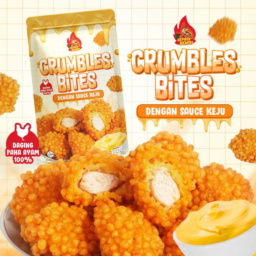 

Ready Crumble Bites Geprek Bensu Dengan Saus Keju