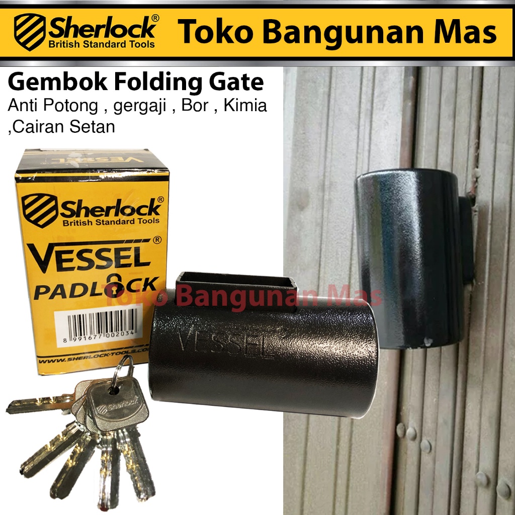 [AESTETHIC COLLECTION] Gembok Folding Gate Sherlock Gembok Tabung Vessel untuk Folding Gate