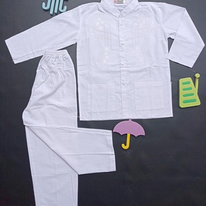 BISA COD - SETELAN BAJU KOKO ANAK LAKI LAKI PUTIH