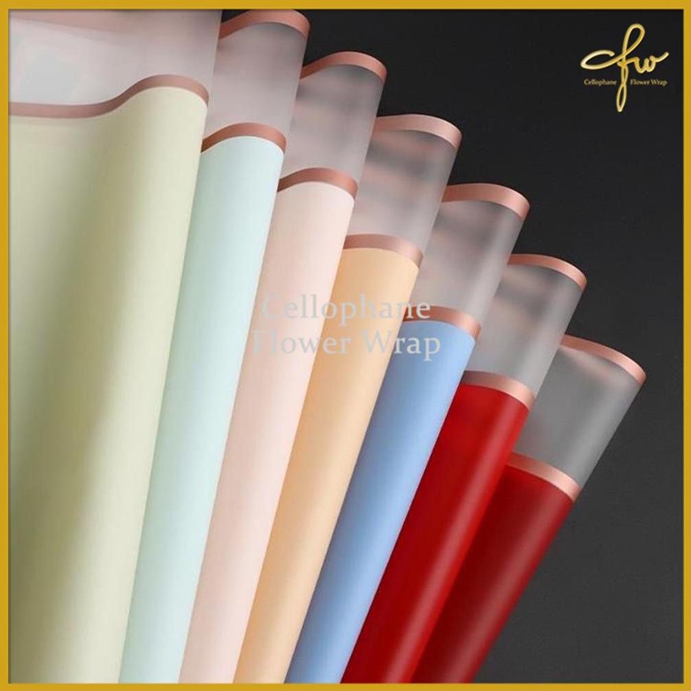 

Ready!!!(COD) Kertas Buket Double Frame Gold Cellophane Flower Wrapping
