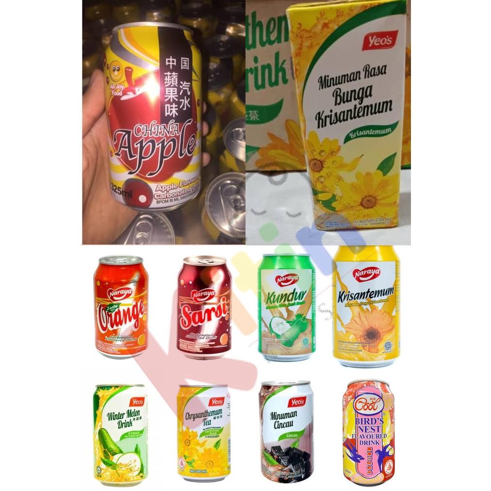 

Sale !! Minuman Kaleng Natal Sincia Imlek 325 Ml Yeos Cincau Kembang Kundur Walet Apel Naraya Sarsi Orange Fanta Sprite Cola Aw / Hampers Natal Imlek Harga Per Karton (Isi 24Pcs) Terlaris