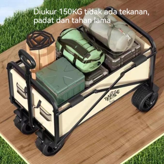 Furnibest Troli Barang Troli Lipat Camping Troli Keranjang Portable