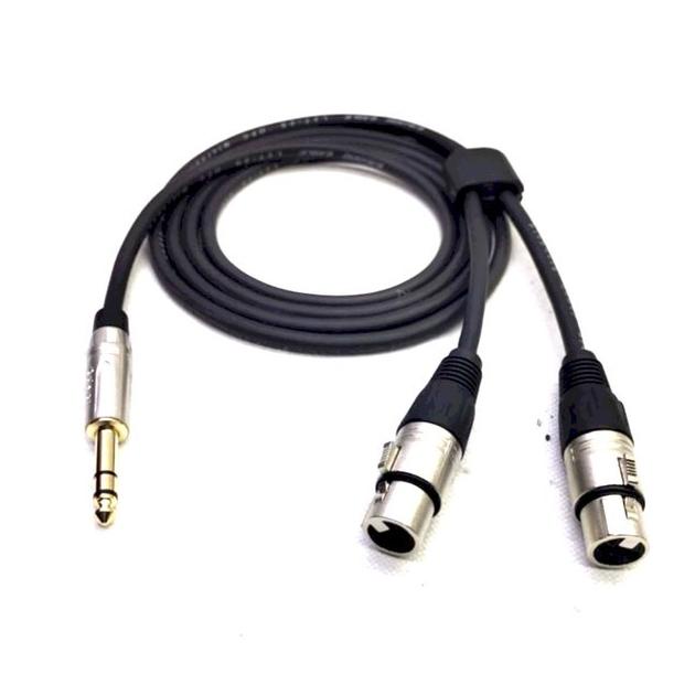 kabel 2 xlr female to jack akai stereo trs 6.5mm 3 meter GoodQuality
