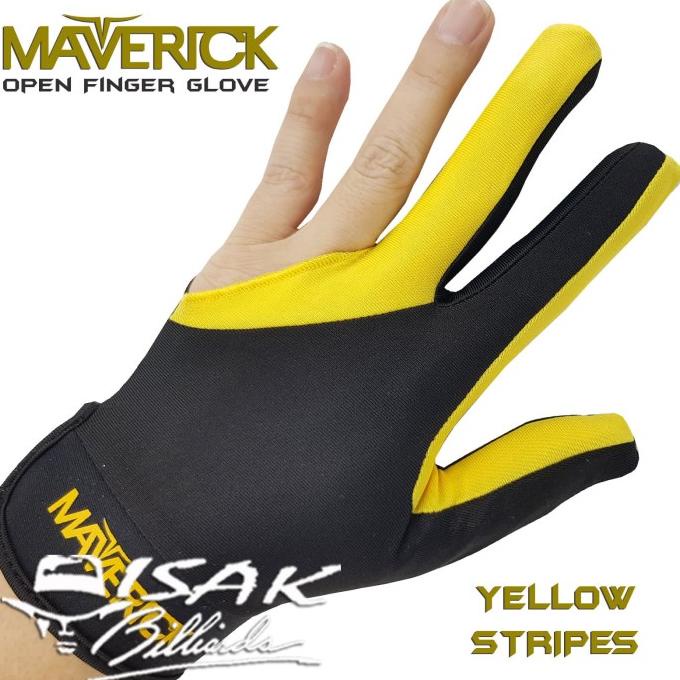 Maverick Glove - Yellow Stripe Gloves Sarung Tangan Billyard Billiard