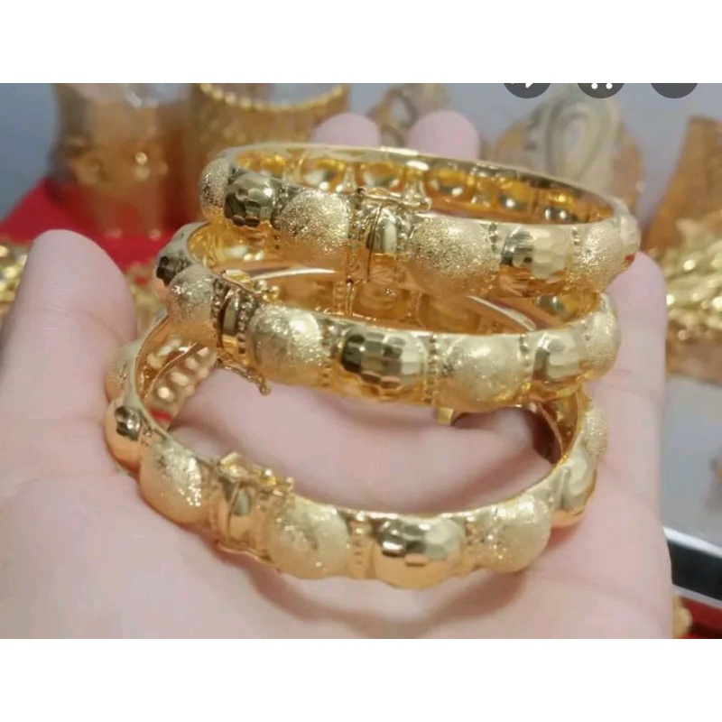 gelang Boba set 3 lapisan emas