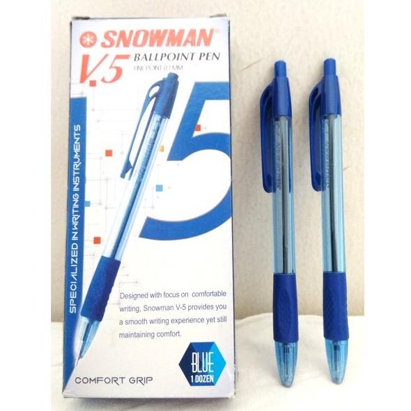 

Pulpen Snowman V5 0.7 mm Lusin / Ball Pen 07 Cetek V 5 Hitam Biru Pak