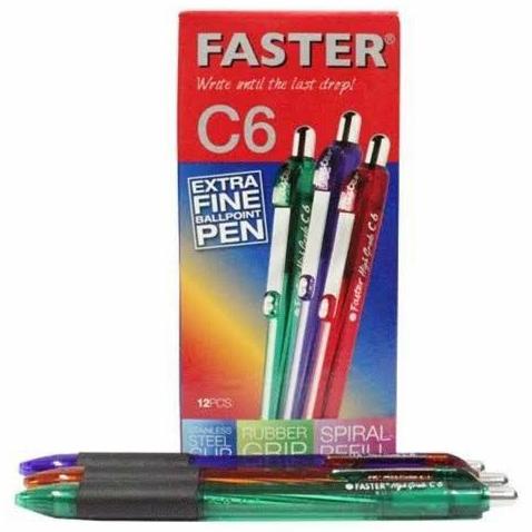 

Pulpen pen faster c6 cetrek biru-hitam ( 12 pcs )