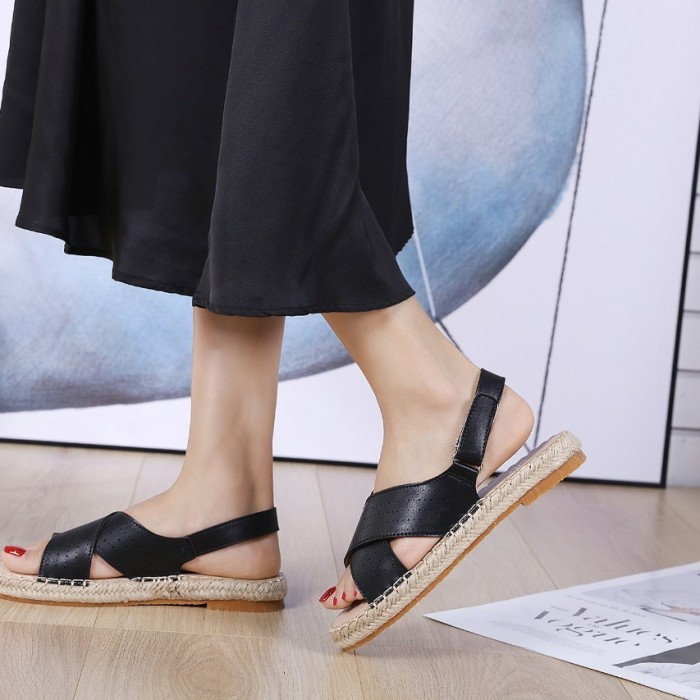 Sepatu Sandal Wanita Murah Flat Shoes Jd Original Kulit Fashio Import