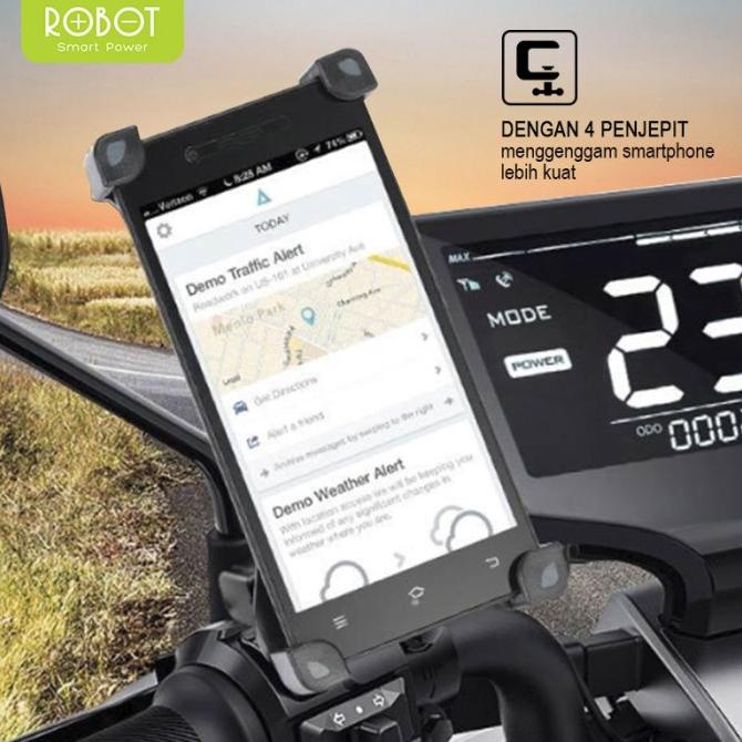 ROBOT RT-MH02 Holder HP Motor Spion Phone Stand Mount HP Aluminium