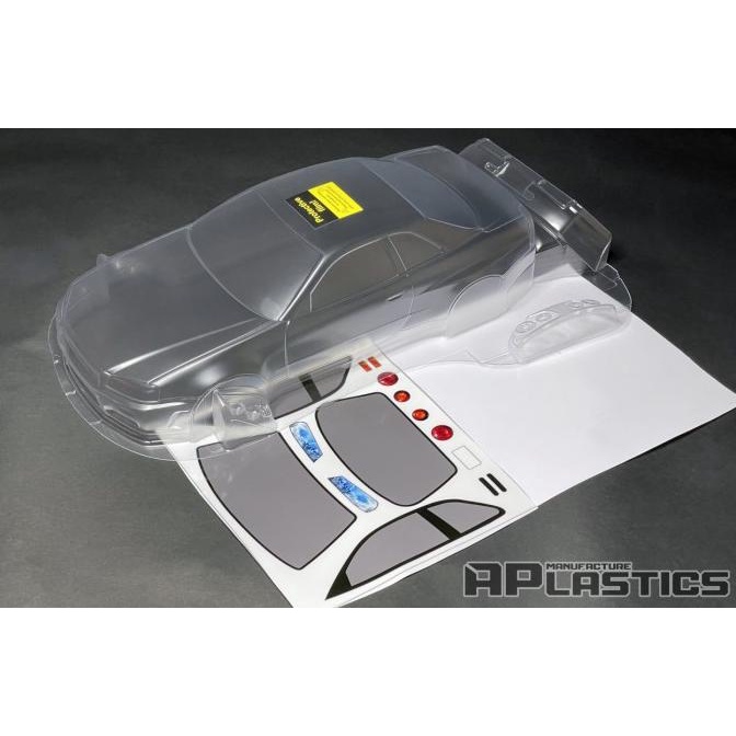 APLASTICS RC NISSAN SKYLINE R34 CLEAR BODY (196MM) #AP-R34