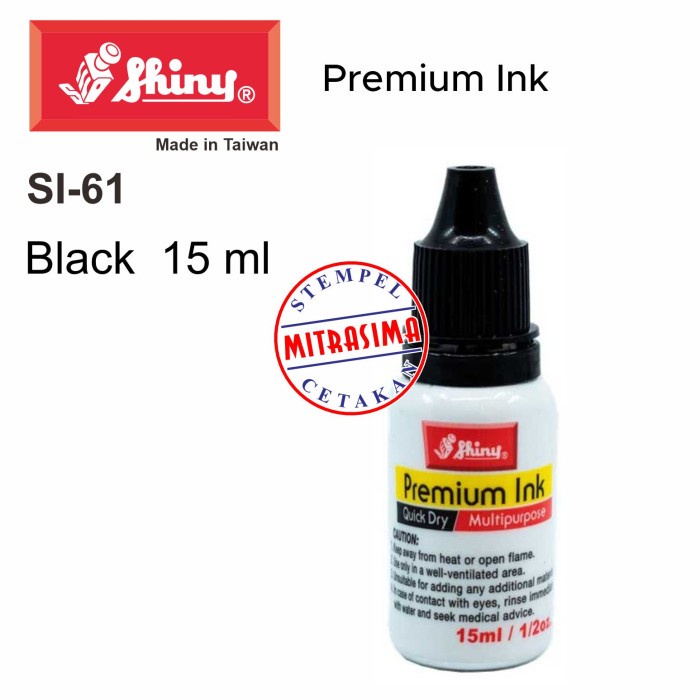 

Shiny SI-61 ( Tinta premium permanen warna Hitam SI 61 tipe SI61 )