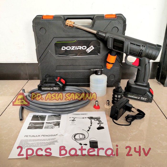 Cordless Jet Cleaner 24v Doziro / Mesin Steam Mobil AC Motor Baterai