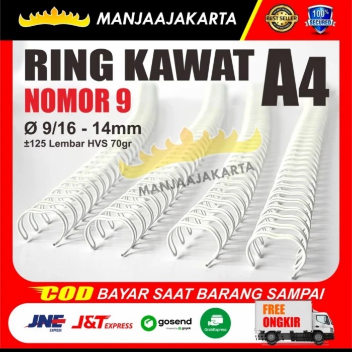 

Spiral Kawat A4 No 9putih Ring Kawat 9/16 putih jilid Spiral Kawat